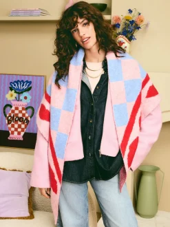 Écharpe triangle Eleanor Bowmer à damiers