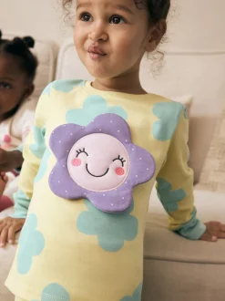 Chat/ Licorne/ Fleur pastel - Lot de 3 pyjamas Snuggle à manches longues (9mois-12ans)