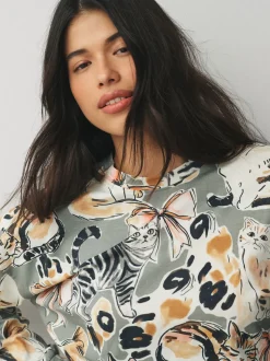 Chat neutre - Pyjama à manches longues