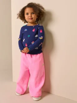 Chats et chiens bleu marine - T-shirt à manches longues en côtes (3mths-7yrs)