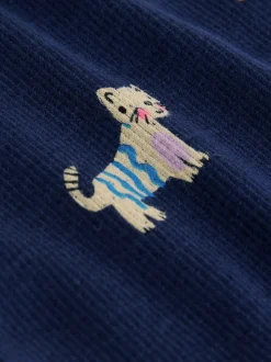 Chats et chiens bleu marine - Leggings évasés à côtes (3mths-7yrs)