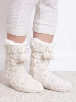 Chaussons chaussettes Totes Toasties Luxury femme en maille épaisse