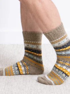 Chaussons chaussettes Totes Toasties Blend Fair Isle en laine pour homme