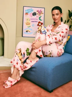 Chaussons Eleanor Bowmer à glissière étoile rose