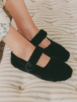 Chaussons Laura Ashley Mary Jane douillets en fourrure