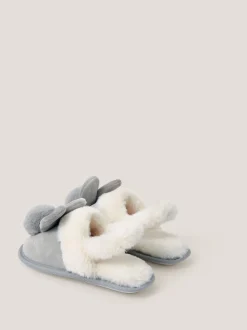 Chaussons Monsoon lapin à pompons duveteux