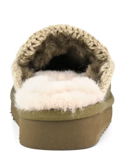 Chaussons mules Mou en daim Eskimo doublés en peau de mouton