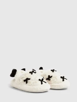 Chaussons River Island fille en fourrure avec nœud