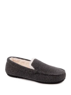 Chaussons Totes Toasties, mocassins en feutre pour homme avec doublure sherpa