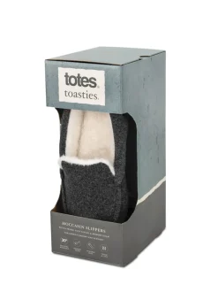 Chaussons Totes Toasties, mocassins en feutre pour homme avec doublure sherpa