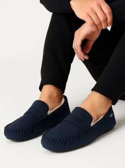 Chaussons Totes Toasties mocassins en suédine pour homme avec doublure en fausse fourrure