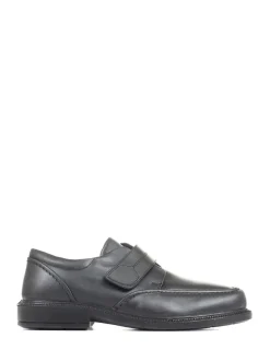 Chaussures Pavers en cuir Coupe ample Noir ajustable