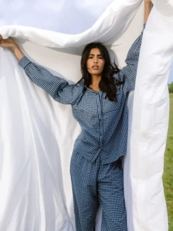 Chelsea Peers Ensemble pyjama long et chouchou en coton à carreaux vichy