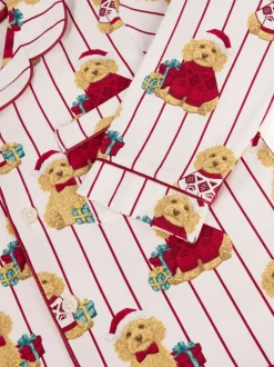 Chelsea Peers pyjama long imprimé chien Cotton Puce the Christmas Cockapoo