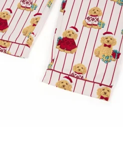 Chelsea Peers pyjama long imprimé chien Cotton Puce the Christmas Cockapoo
