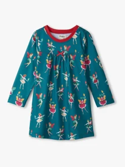 Chemise de nuit Hatley Noël Faeries bleu marine à Manches longues