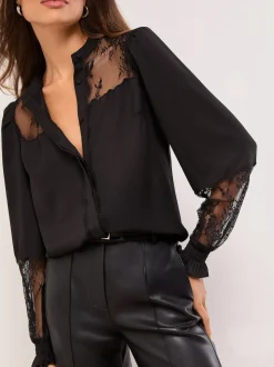 Chemise grand-père Lipsy avec dentelle
