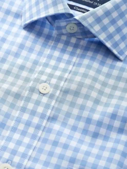 Chemise habillée en coton à carreaux vichy Savile Row Company coupe classique à double poignet