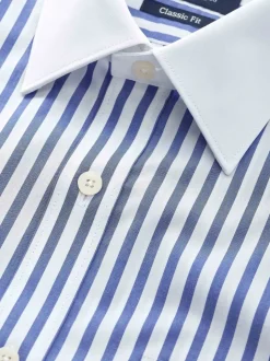 Chemise habillée Winchester en coton rayé classique Savile Row Company à double poignet