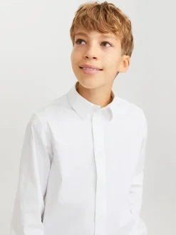 Chemise JACK & JONES Junior stretch à manches longues blanche