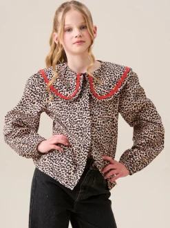 Chemisier Angel & Rocket Elle imprimé léopard à col volanté