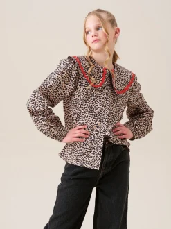 Chemisier Angel & Rocket Elle imprimé léopard à col volanté