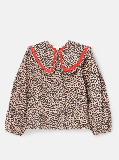 Chemisier Angel & Rocket Elle imprimé léopard à col volanté