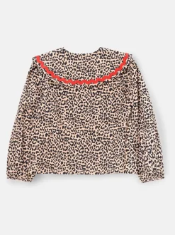 Chemisier Angel & Rocket Elle imprimé léopard à col volanté