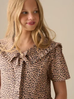 Chemisier Angel & Rocket Erika à col Cravate léopard