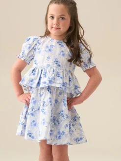 Chemisier Angel & Rocket Pia Fleuri détail cravate péplum