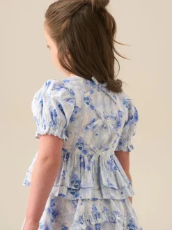 Chemisier Angel & Rocket Pia Fleuri détail cravate péplum