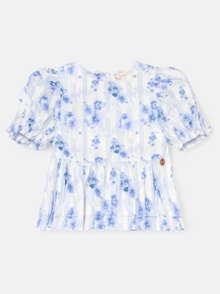 Chemisier Angel & Rocket Pia Fleuri détail cravate péplum