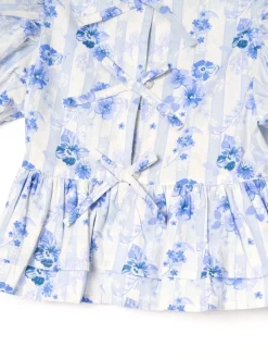 Chemisier Angel & Rocket Pia Fleuri détail cravate péplum