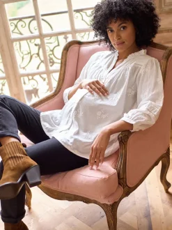 Chemisier brodé en coton Seraphine Grossesse et Allaitement