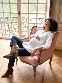 Chemisier brodé en coton Seraphine Grossesse et Allaitement