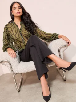 Chemisier Friends Like These en mousseline à manches longues sans col