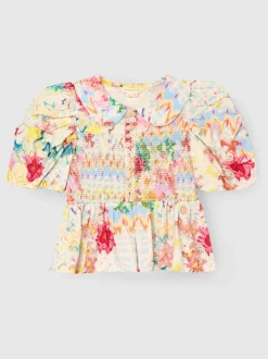 Chemisier froncé Angel & Rocket Orla multicolore à col Claudine