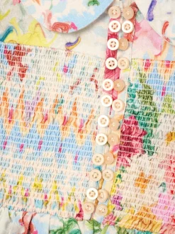 Chemisier froncé Angel & Rocket Orla multicolore à col Claudine