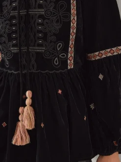 Chemisier Monsoon noni en velours brodé à manches longues