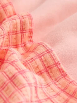 Chien rose pêche - Ensemble Sweat-shirt et Pantalons Amples (3mois-7ans)