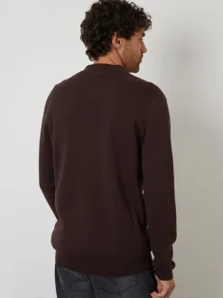 chocolat - Threadbare Coton Blend Tricoté Cardigan