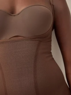 Chocolat Nude - Body gainant au ventre sans soutien-gorge