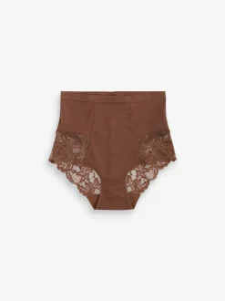 Chocolat Nude - Imprimé Gainant Culotte brésilienne dos lacé 2 Lot