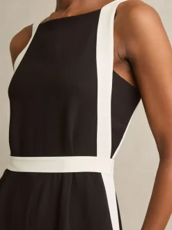 Chocolat/crème - Combinaison Ceinturé Ample Reiss Salma Color-block