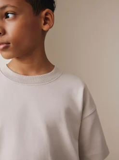 Ciment - Ensemble t-shirt et short épais décontracté (3-16ans)