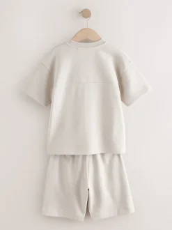 Ciment - Ensemble t-shirt et short épais décontracté (3-16ans)