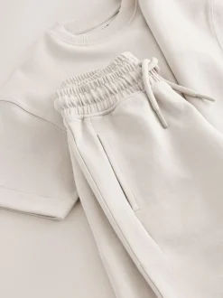 Ciment - Ensemble t-shirt et short épais décontracté (3-16ans)