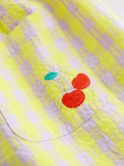 citron vert/lilas - Robe à col vichy (3mois-8ans)