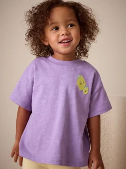 Citron violet - T-shirt brodé à manches courtes (3mois à7ans)