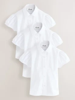 Clarks Lot de 3 chemises d’école ajustées à manches courtes